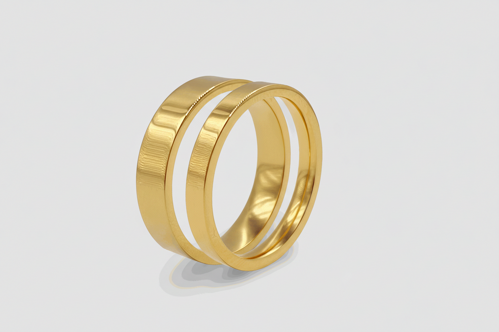 Flat Band Ring Set (Gold)