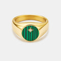 Malachite North Star Signet Ring (Gold)
