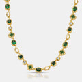 Melted Emerald Gemstone Necklace (Gold)