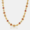Melted Ruby Gemstone Necklace (Gold)