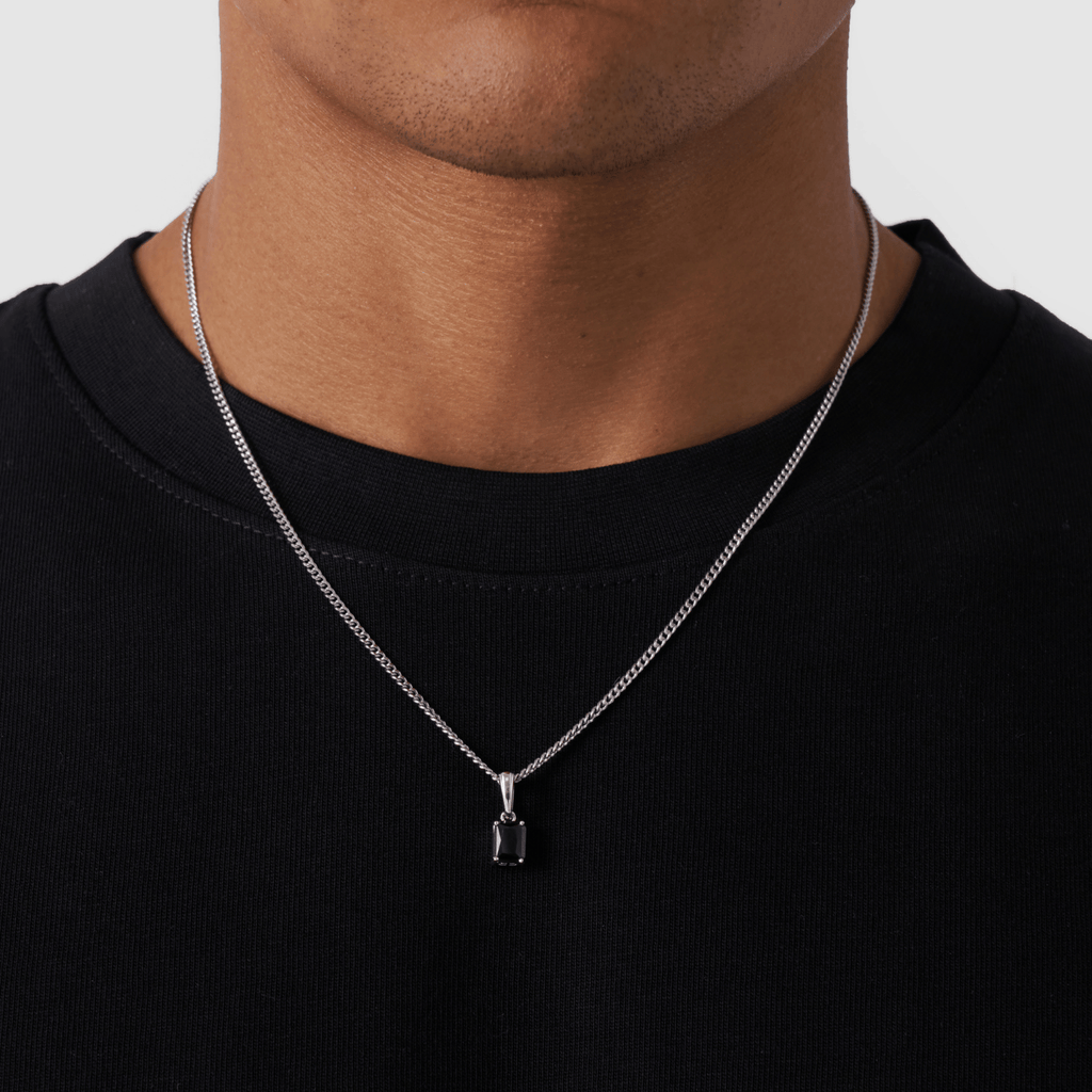 Onyx Stone Pendant (Silver)