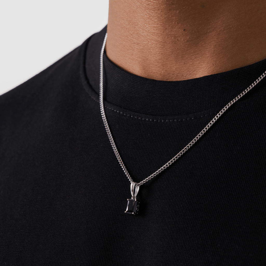 Onyx Stone Pendant (Silver)