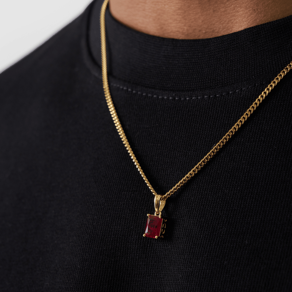 Ruby Stone Pendant (Gold)
