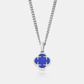 Blue Clover Stone Pendant (Silver)