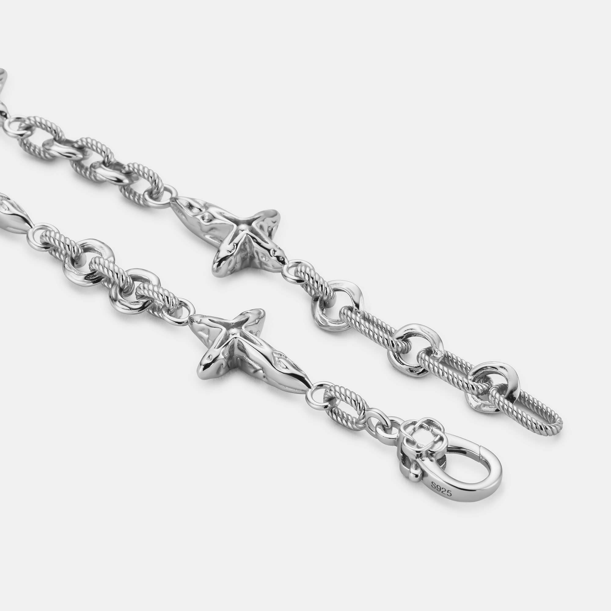 Melted Cross Bracelet | Sterling Silver