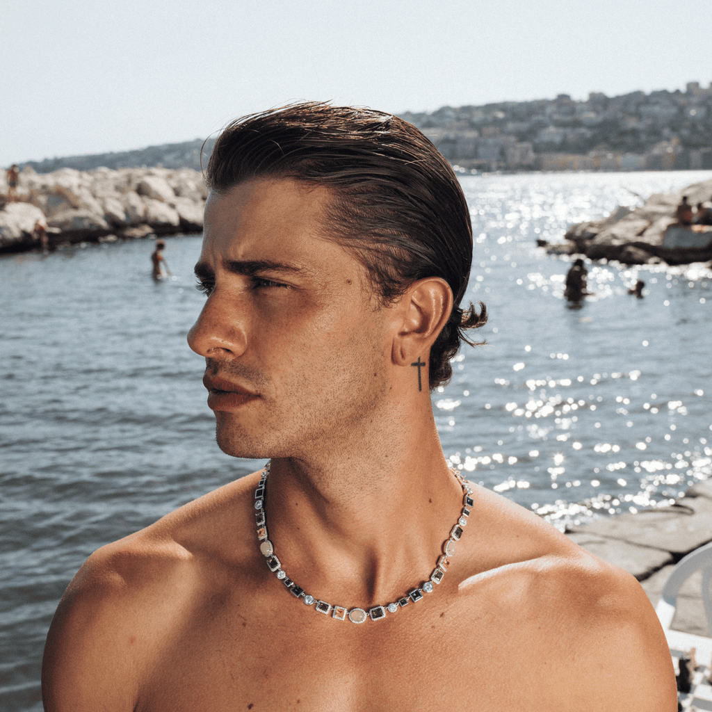 Emerald Gemstone Necklace (Silver)