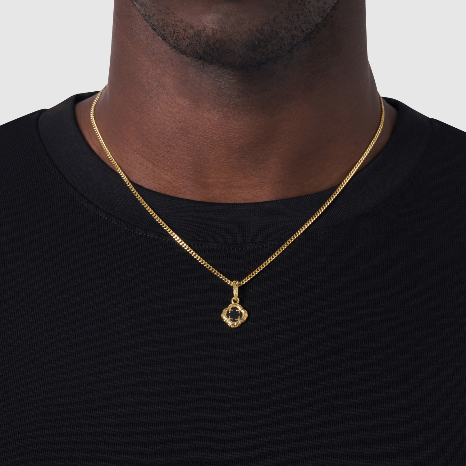 Melted Onyx Clover Stone (18ct Gold) | Sterling Silver