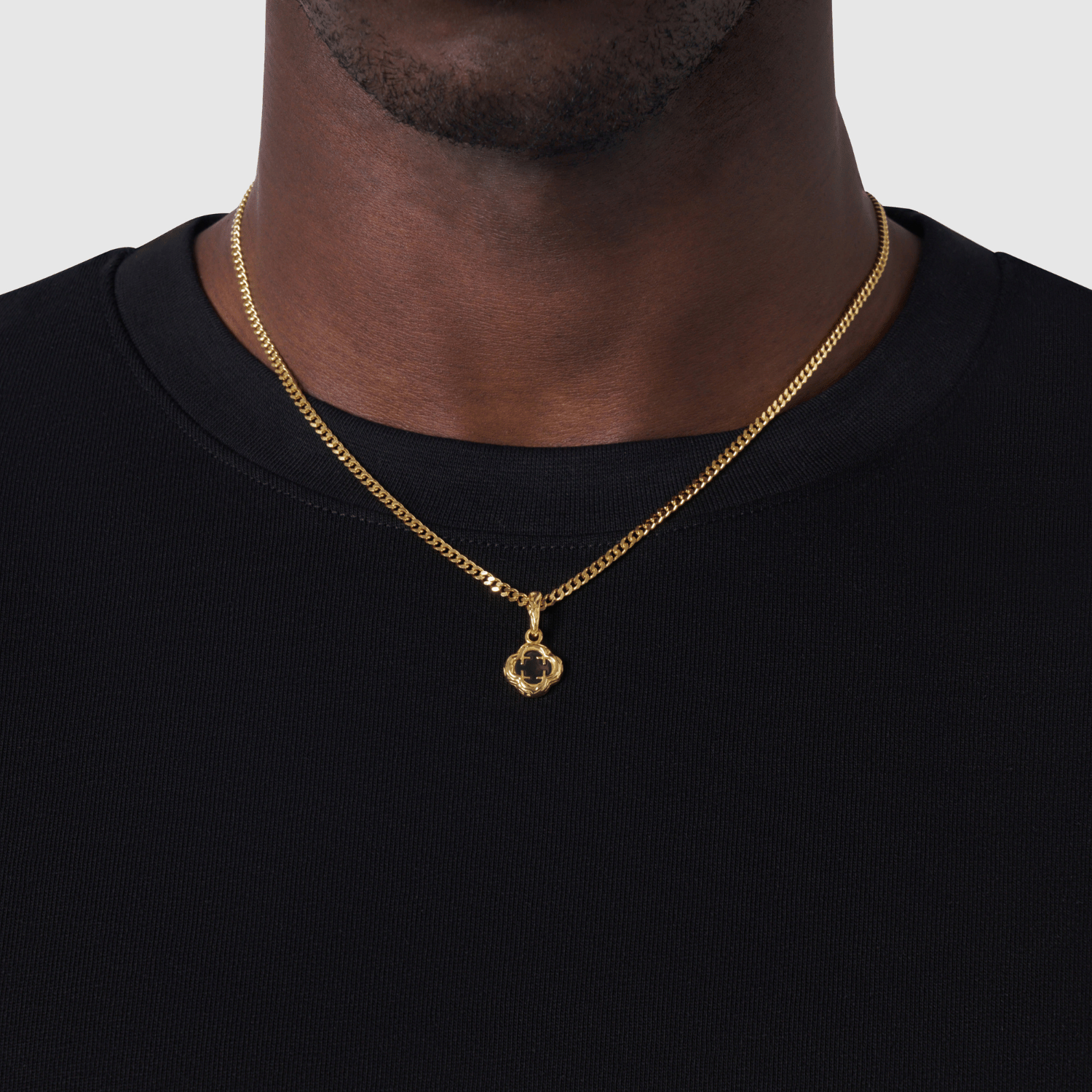 Melted Onyx Clover Stone (18ct Gold) | Sterling Silver