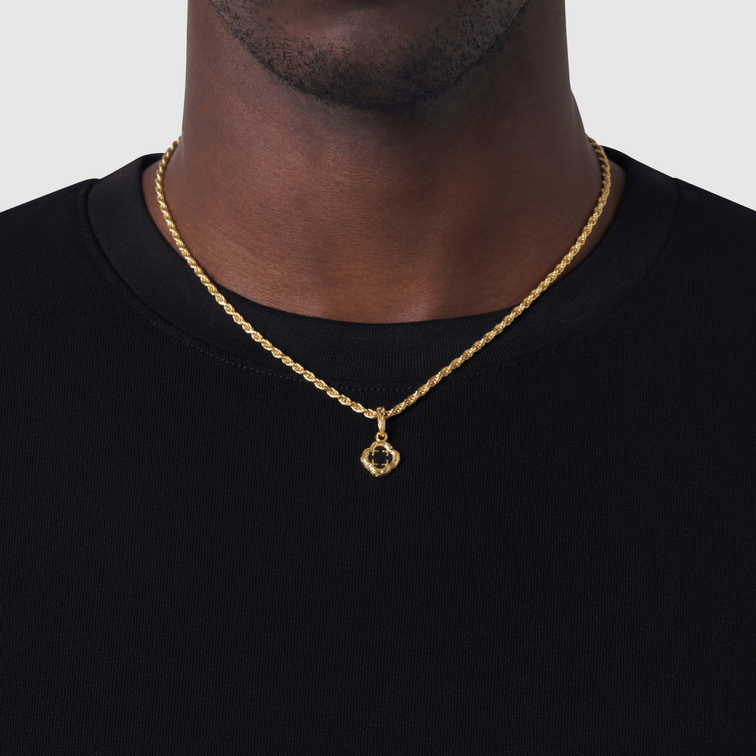 Melted Onyx Clover Stone (18ct Gold) | Sterling Silver