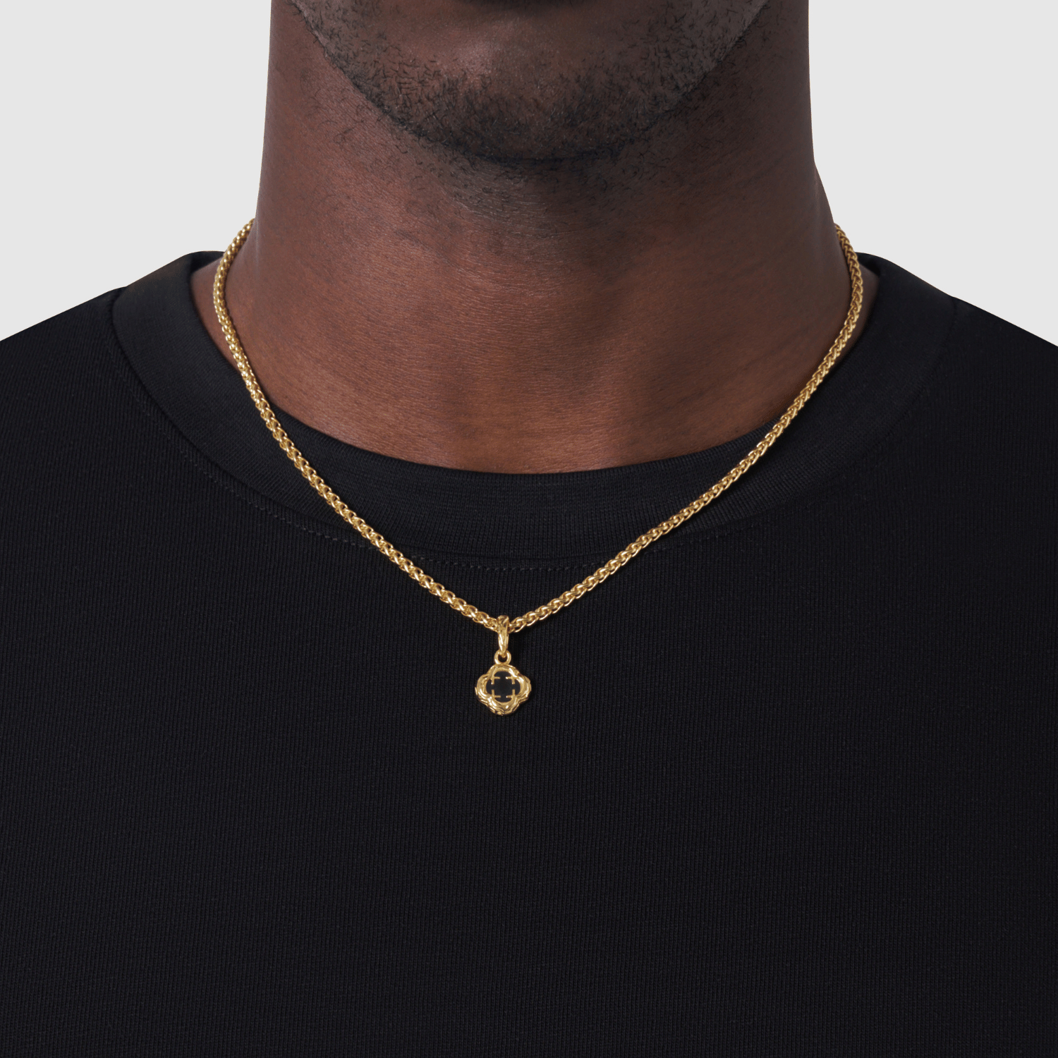 Melted Onyx Clover Stone (18ct Gold) | Sterling Silver