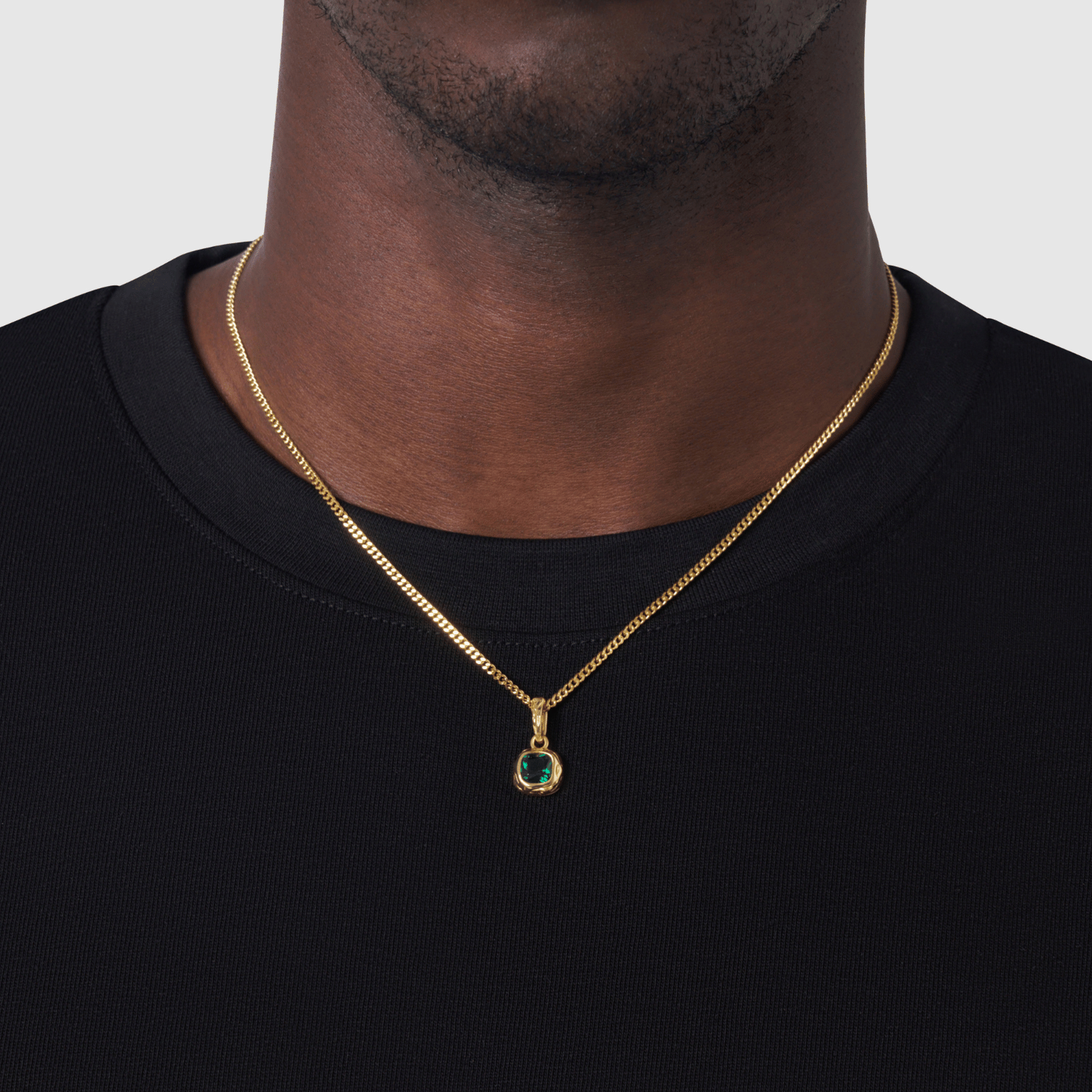 Melted Emerald Stone (18ct Gold) | Sterling Silver