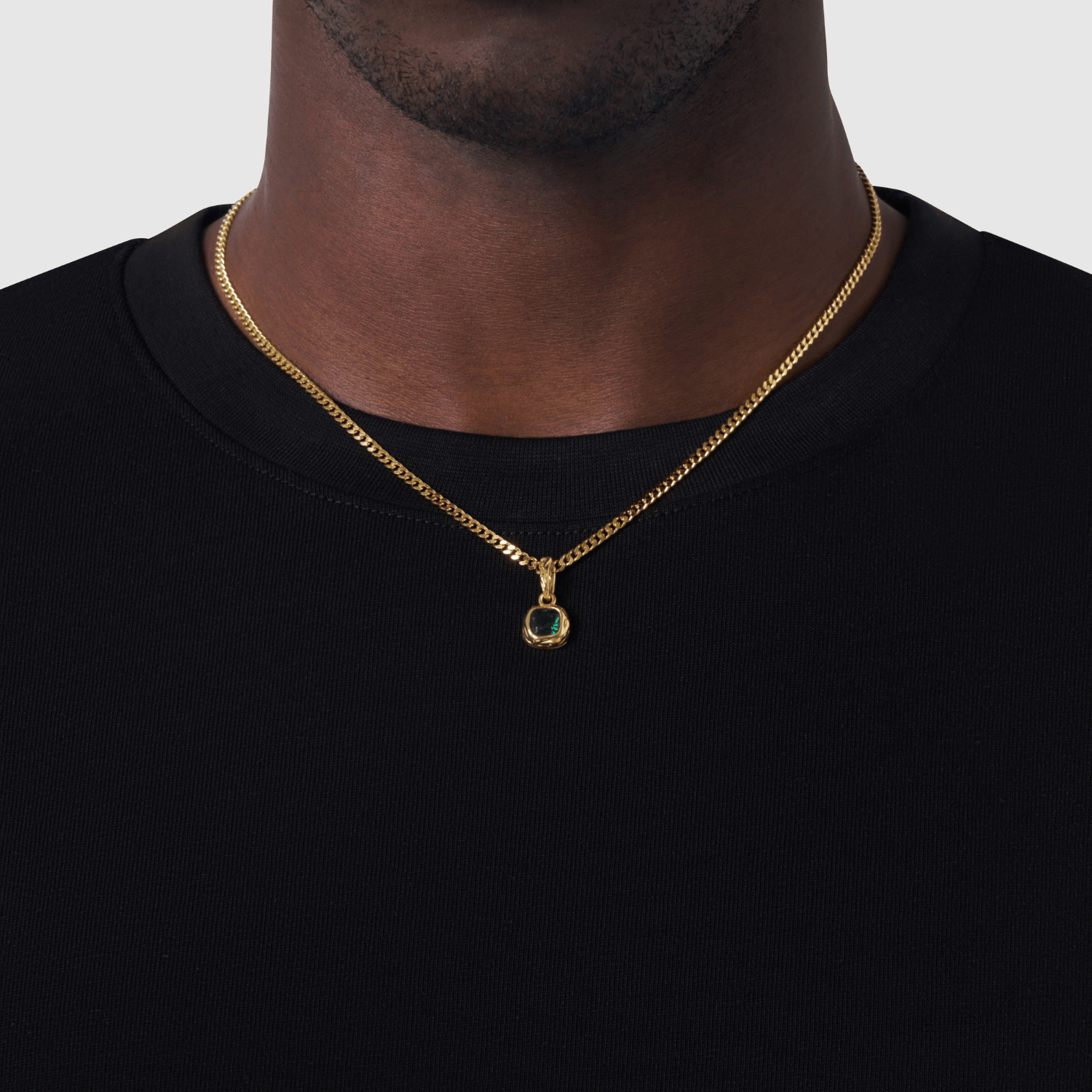 Melted Emerald Stone (18ct Gold) | Sterling Silver