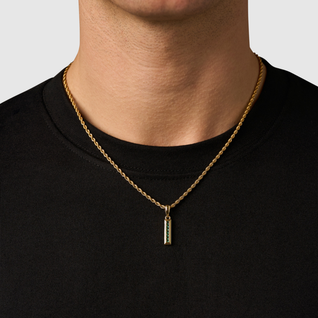 Mini Emerald Stone Totem (Gold)