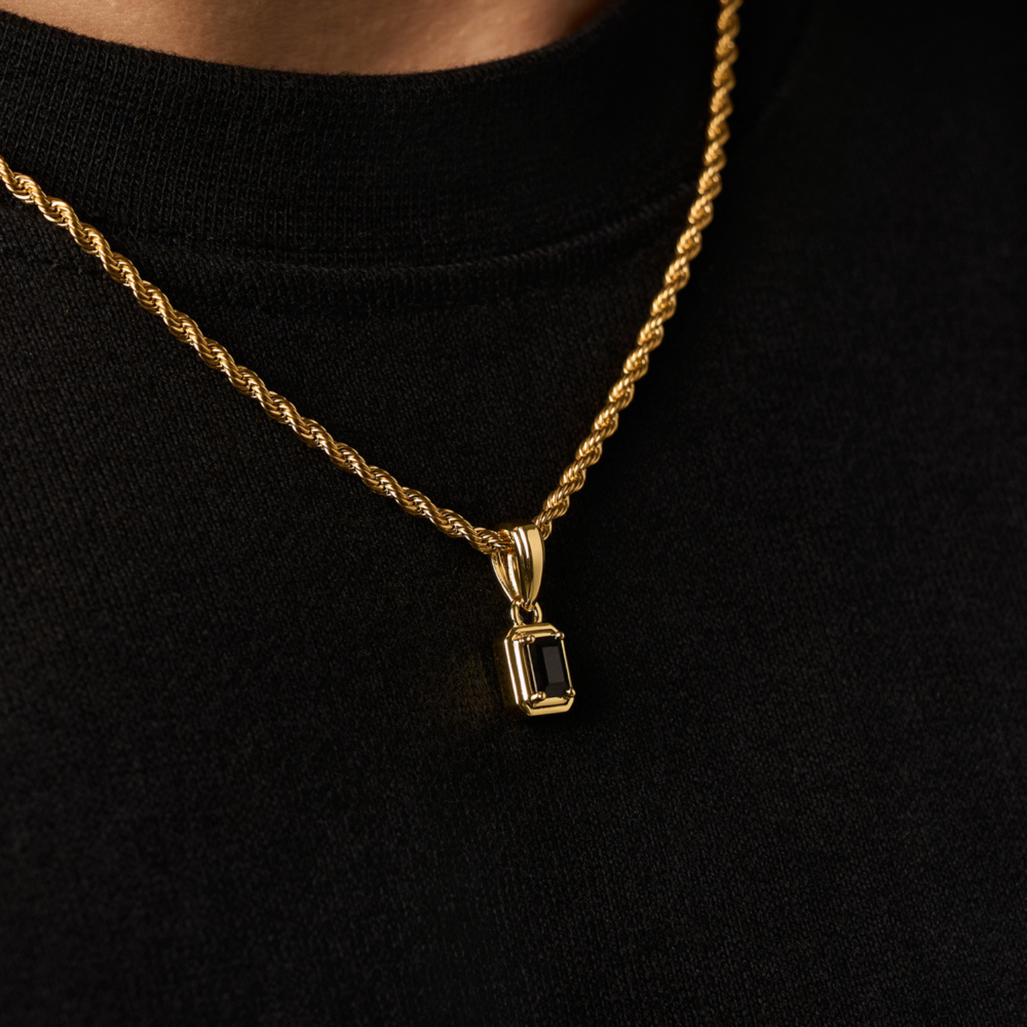 Mini Onyx Stone Rectangle (Gold)