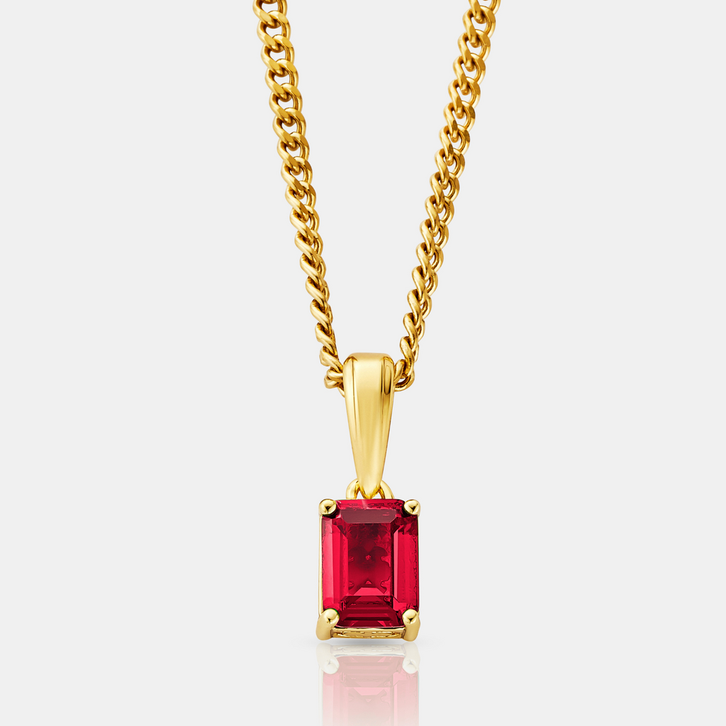 Ruby Stone Pendant (Gold)