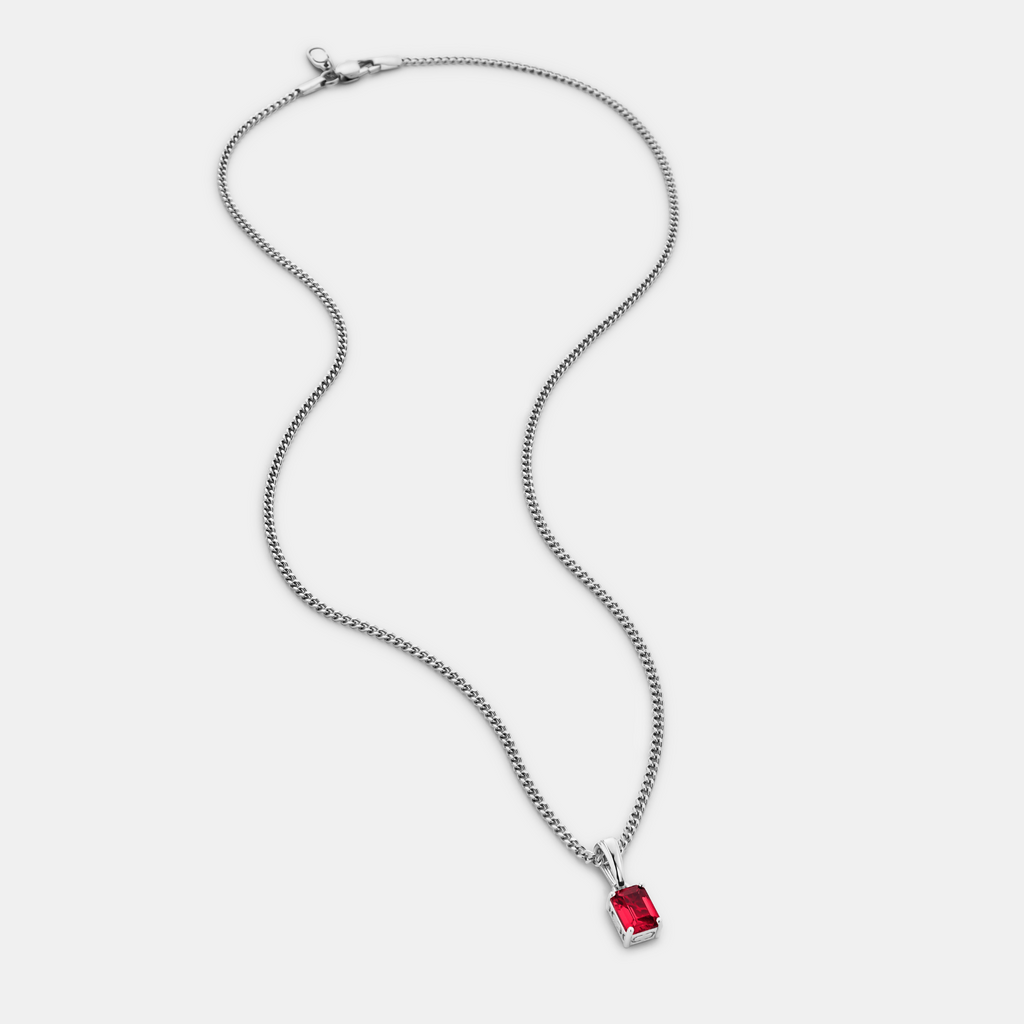 Ruby Stone Pendant (Silver)