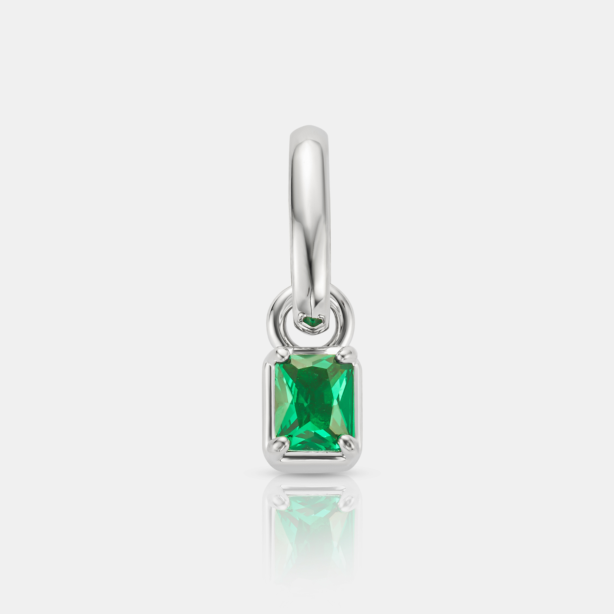Mini Emerald Rectangle (Silver)