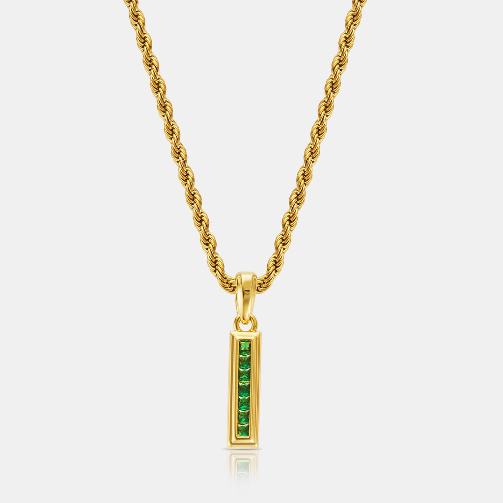 Mini Emerald Stone Totem (Gold)