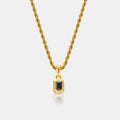 Mini Onyx Stone Rectangle (Gold)