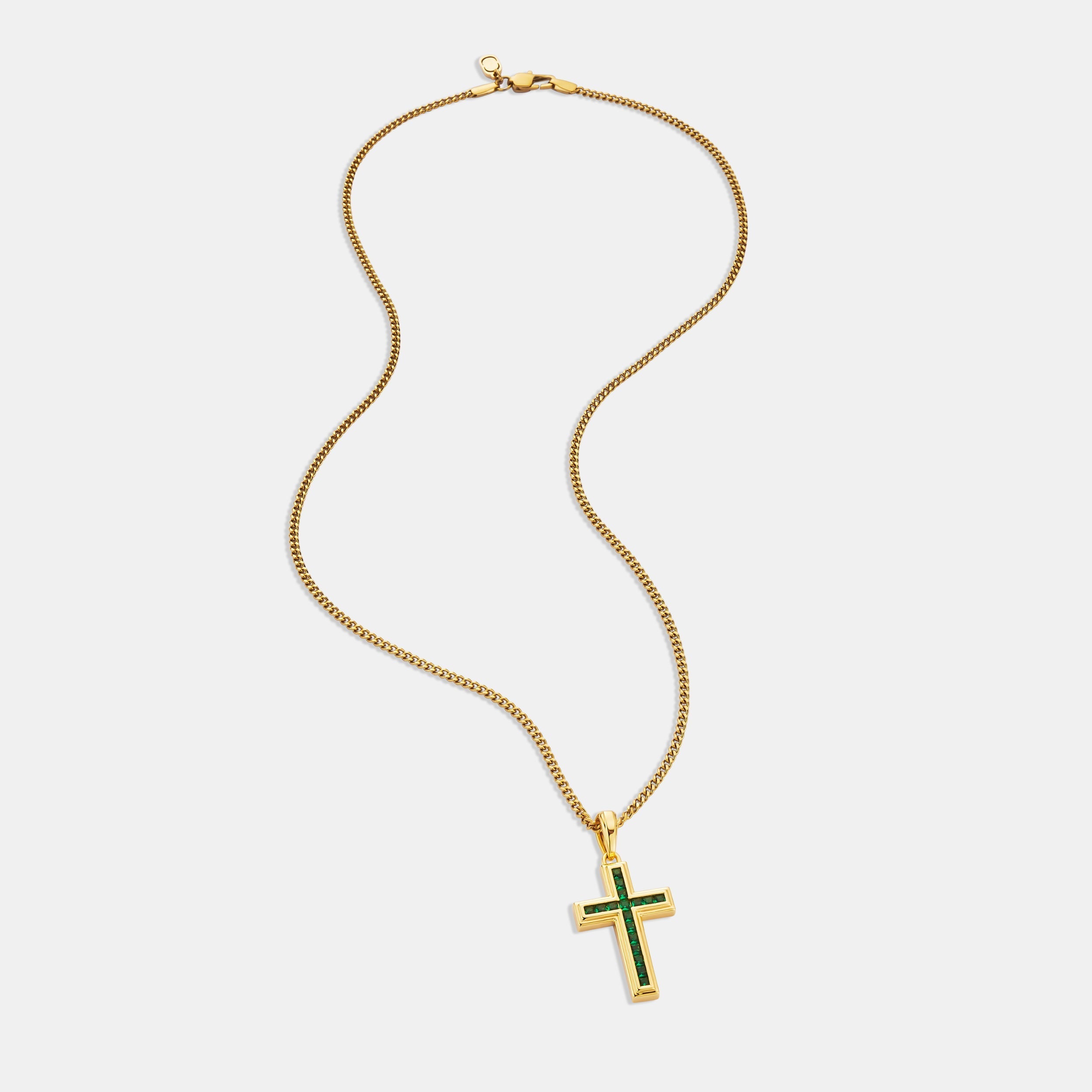 Emerald Stone Cross (Gold)