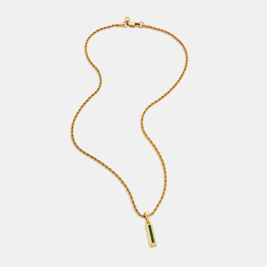 Mini Emerald Stone Totem (Gold)